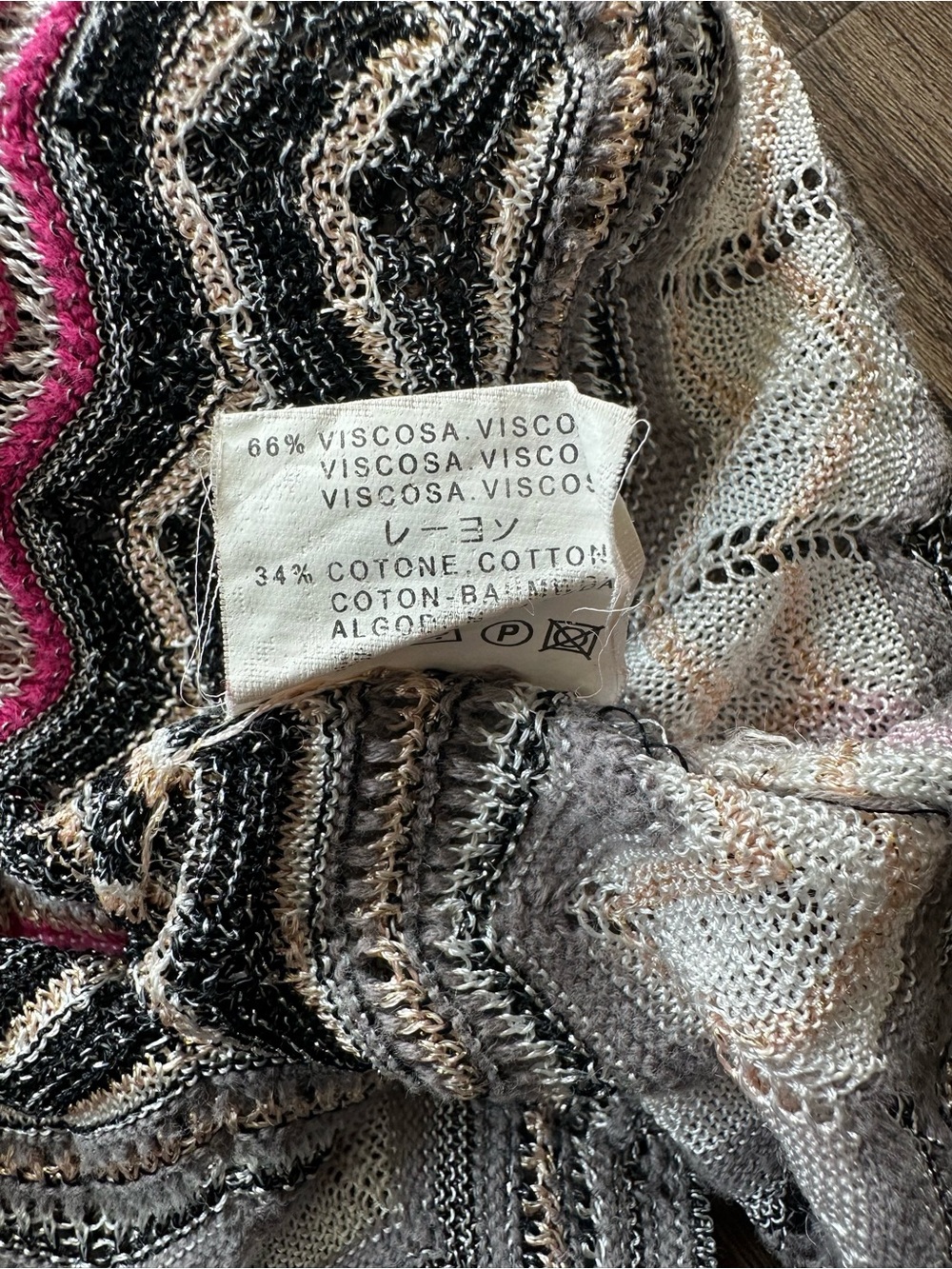 M Missoni Chevron Knit Long-Sleeve Dress in Pink. Size Italian 38 - Picture 13 of 16